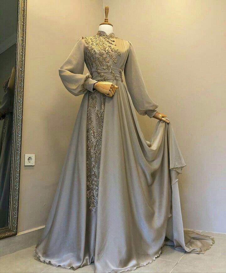  فساتين سواريه لِلمُحجّبات ستان بسيطة